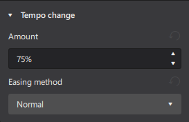 Tempo change properties